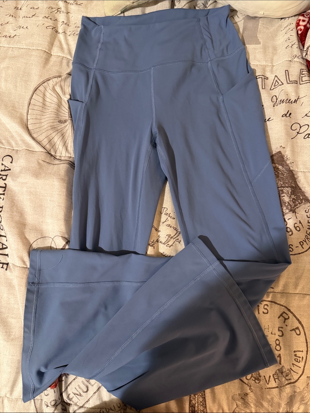 High-Rise Pure luxe flaire  Leggings in Dusty Blue